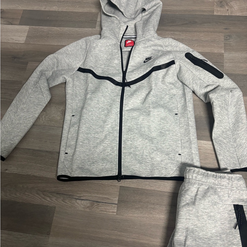 Nike Black and Dark Gray Tracksuit with Neon Green Accents